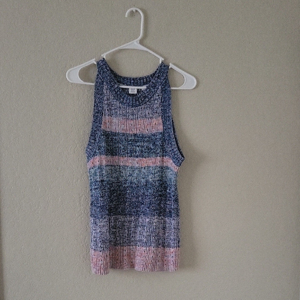 GAP Blue and Pink Knit Tank Top